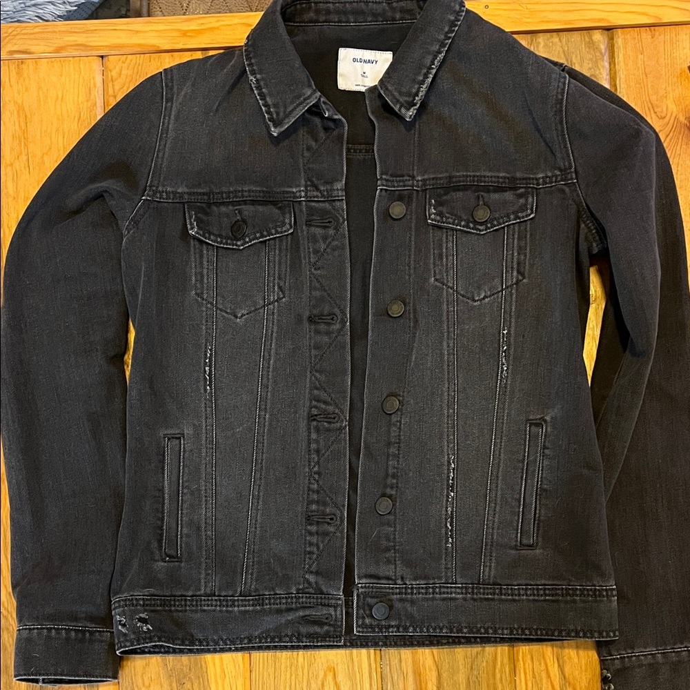 Old Navy Black Denim Trucker Jacket